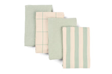 Load image into Gallery viewer, Kitchen Towels Set of 4, Reusable Dish Rags, Upcycled Cotton