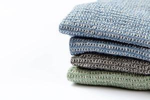 Kitchen Towels Set of 4, Reusable Dish Rags, Upcycled Cotton