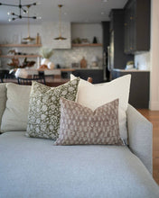 Load image into Gallery viewer, Sienna | Dark Olive Floral Handblock Pillow Cover
