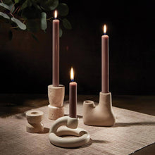 Load image into Gallery viewer, Travertine Taper Candle Holder
