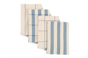 Kitchen Towels Set of 4, Reusable Dish Rags, Upcycled Cotton