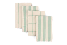Load image into Gallery viewer, Kitchen Towels Set of 4, Reusable Dish Rags, Upcycled Cotton
