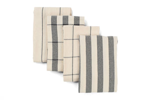 Kitchen Towels Set of 4, Reusable Dish Rags, Upcycled Cotton