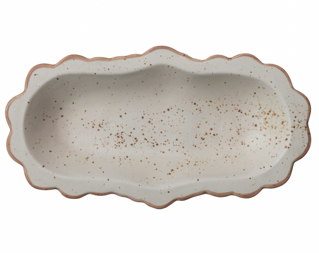 Stoneware Scalloped Platter