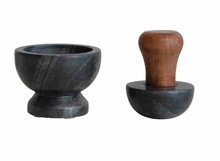Load image into Gallery viewer, Mortar and Pestle - Black Marble
