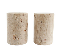 Load image into Gallery viewer, Travertine Salt &amp; Pepper Shakers, Set of 2

