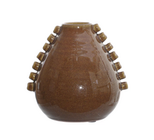 Load image into Gallery viewer, Terra-cotta Vase w/ Hobnails, Brown
