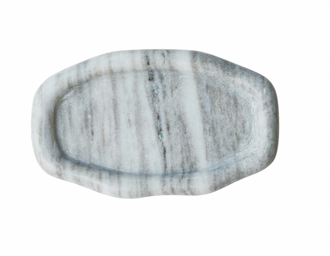 Marble Organic Shaped Tray, Buff Color