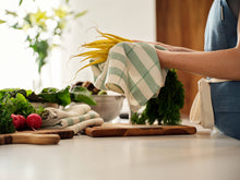 Load image into Gallery viewer, Kitchen Towels Set of 4, Reusable Dish Rags, Upcycled Cotton
