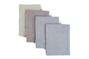 Kitchen Towels Set of 4, Reusable Dish Rags, Upcycled Cotton
