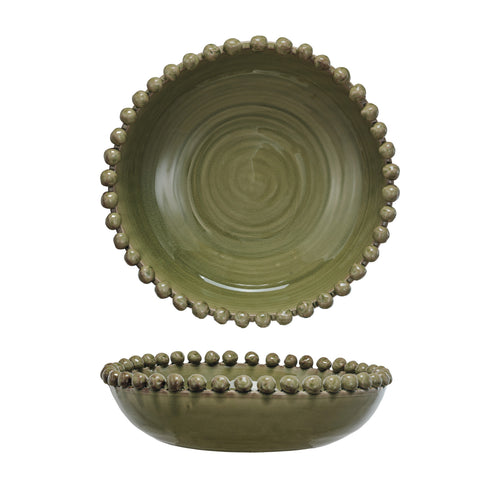 Decorative Handmade Terra-cotta Bowl w/ Hobnail Edge (Each One Will Vary)