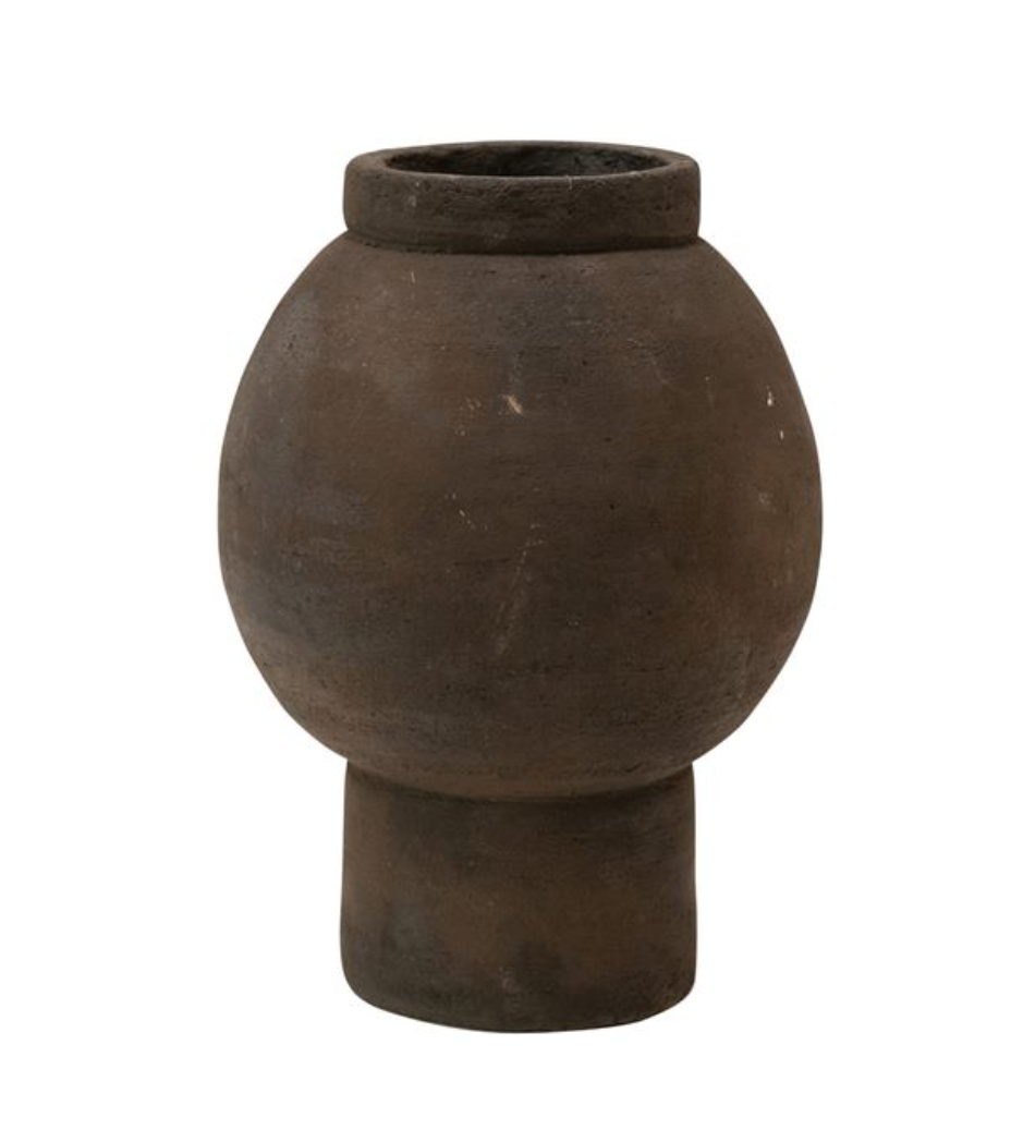 Handmade Terracotte Vase - Black