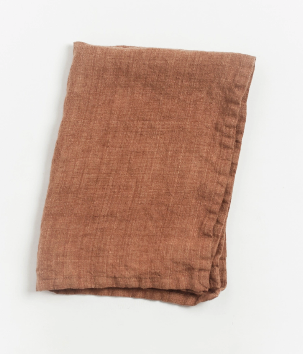 Stonewashed Linen Kitchen Towel - Terra Cotta